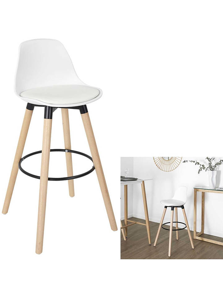 Ethnical Life Barhocker in Weiß - (B)37 x (H)91 x (T)41 cm - onesize