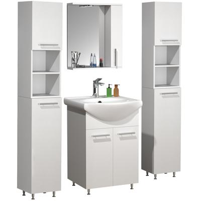 Waschtisch VCM "5tlg Waschplatz Waschtisch Spiegelschrank Lisalo M", weiß, B:115cm T:45cm, Waschtische, Waschtisch