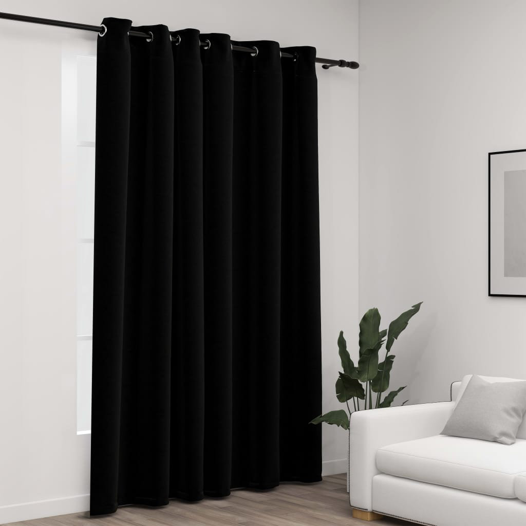 17 Stories Cezaria Blackout Curtain Single Panel Black 290cm W X 245cm H