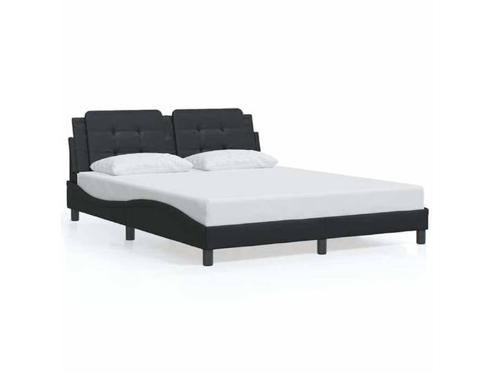 Promotion Févr Meuble de chambre - design contemporain - Structure de lit - 2 places - sans matelas Zadar noir 160x200 cm similicui