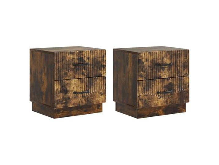 LMTYOENFG 2er Set Nachttisch Geräucherte Eiche 43x34,5x44,5 cm Praktisches 2er-Set mit Schubladen für Schlafzimmer und Gästezimmer, pflegeleichte Oberfläche in warmer Holzoptik.