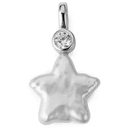PERLEA Stern-Anhänger Süßwasserzucht- perle 10-12mm Silber 925