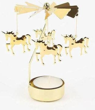 Uplift Essentials Metal Rotating Carousel Candle Holder unicorn