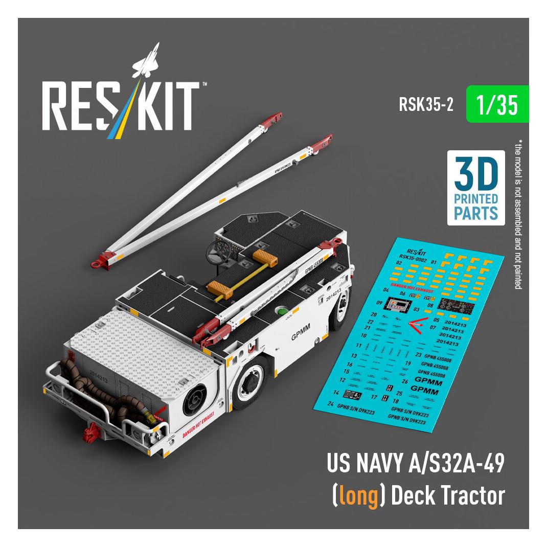 ResKit US NAVY A/S32A-49 (long) Deck Tractor (3D Printed model kit) (RSK35-0002)