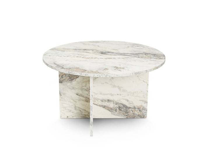 Table basse ronde effet marbre freesia 80x80cm