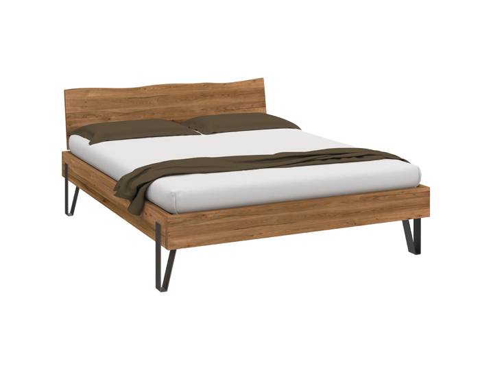 Bett Holz Werk Sumpfeiche Nature Massivholz 140 x 200 cm