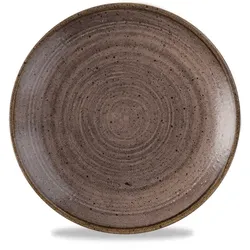 Churchill Stonecast Raw Brown Teller Flach Coup 16.5cm Stonecast