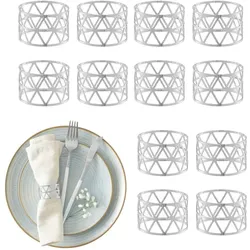 Relaxdays Serviettenringe im 12er Set Silber