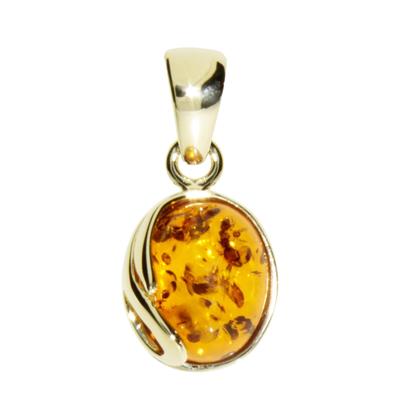 Kettenanhänger OSTSEE-SCHMUCK "Ostsee-Schmuck Anhänger Melanie Anhänger Melanie", gelb, Schmuckanhänger, Damen, 18 x 10mm, Gelbgold 333, 1,1 g, Kettenanhänger