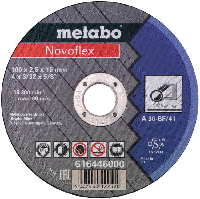 Novoflex 100 x 2,5 x 16,0 acier, meule de tronçonnage, modèle droit metabo (616446000)