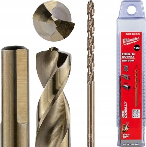 Milwaukee 4932373339 Hss-G Cobalto Din 338, 4 mm (4 mm) (4932373339)