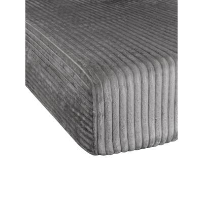 Bettlaken ASPERO "Spannbettlaken aus Streifen-Flanell Parana", grau (dunkelgrau), B:200cm, Bettlaken, Bettlaken
