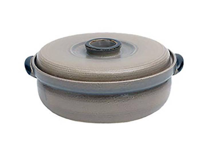 Japanischer Donabe Tsubo Kochtopf für 4-5 Personen, 3000 cc, Grau
