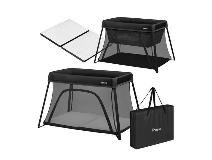lionelo Reisebett ALICE (Set, Set mit Matratze und Transporttasche) 3in1/Faltbar/2 Ebenen/Eingang/Bis 15 kg