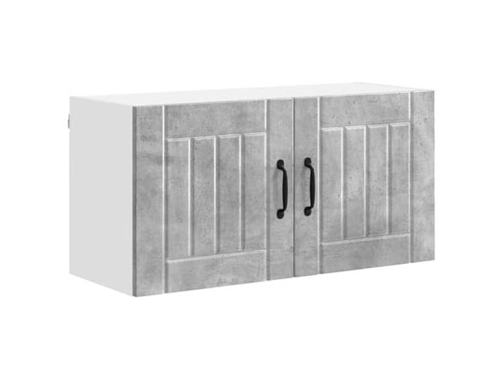 fsahslih Küchen Wandschrank Betongrau 80x31x40 cm Holzwerkstoff Oberschrank Platzsparender Küchenschrank mit 2 Türen und 2 Fächern für Küche und Esszimmer. Robust konstruiert bis 60 kg Belastung.