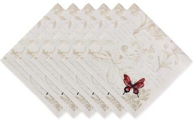 "DII Botanical Print Kitchen Textiles, 20x20"", Botanical Butterfly, 6 Pieces - Napkins, 20x20"""