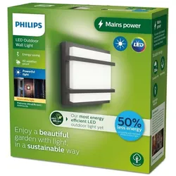 Philips 8720169276888 LED Außenwandleuchte Petronia | 3,8W integrierte LED-Quelle | 800lm | 2700K