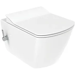 Creavit Elegant Wand WC mit Bidetfunktion randlos Weiß glänzend Kaltwasser ohne WC Sitz