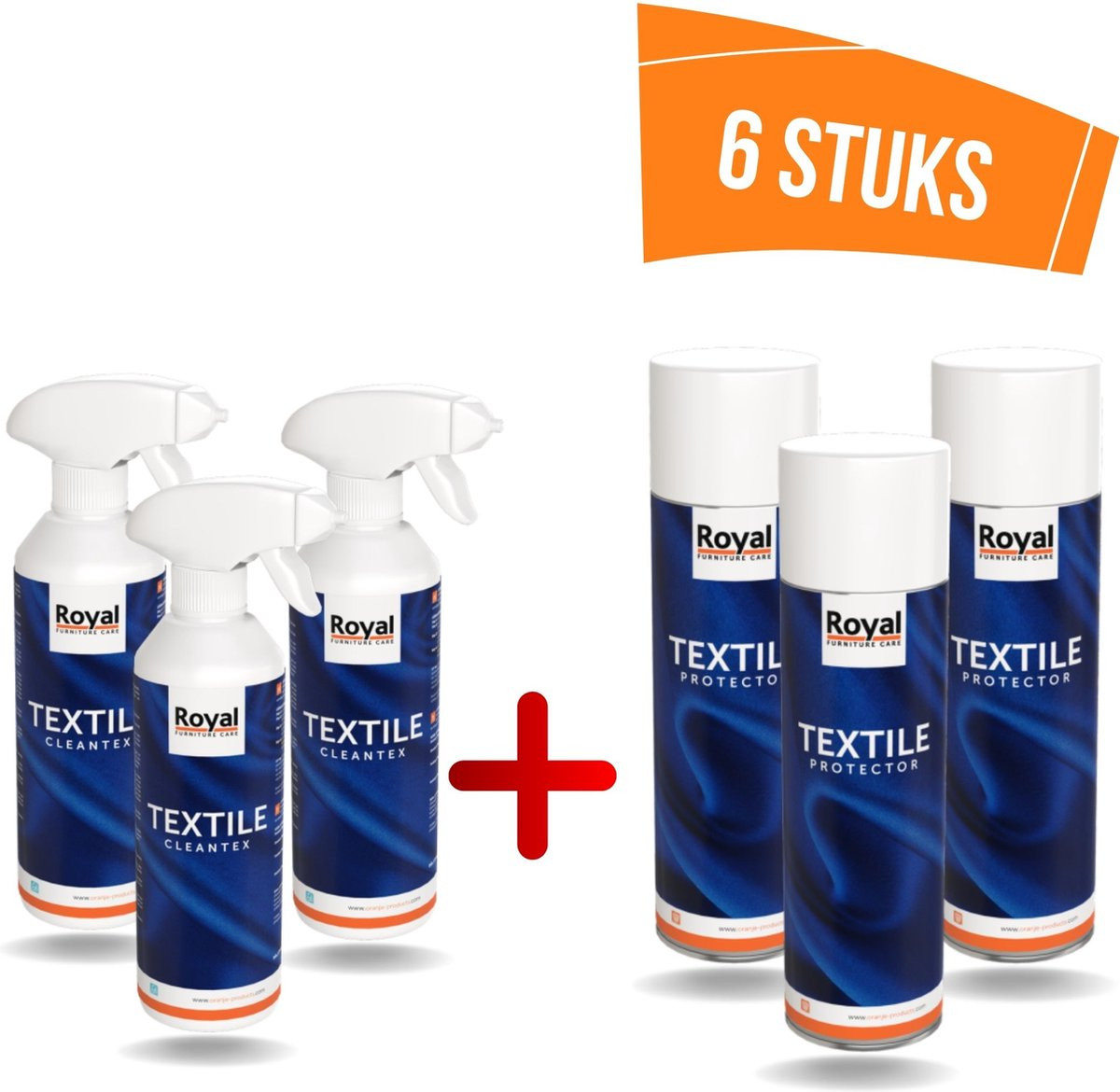 Royal Furniture Care set met 3 x Textile protector en 3 x Cleantex vlekkenspray 3000ml