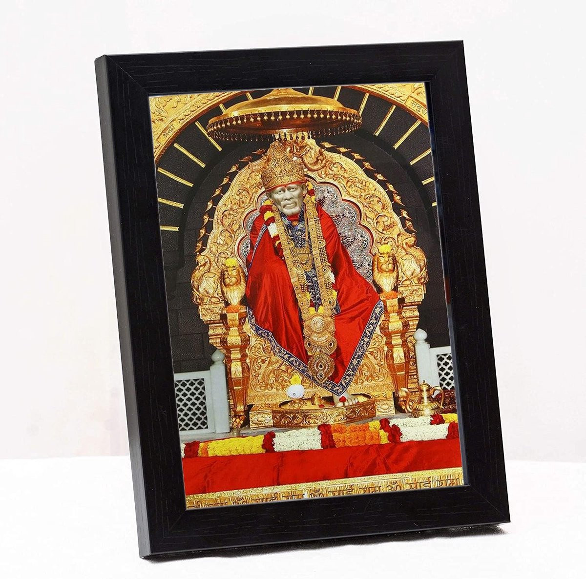Fotolijst met afbeelding van Sai Baba voor wand of tafel, klein formaat met acryl afwerking