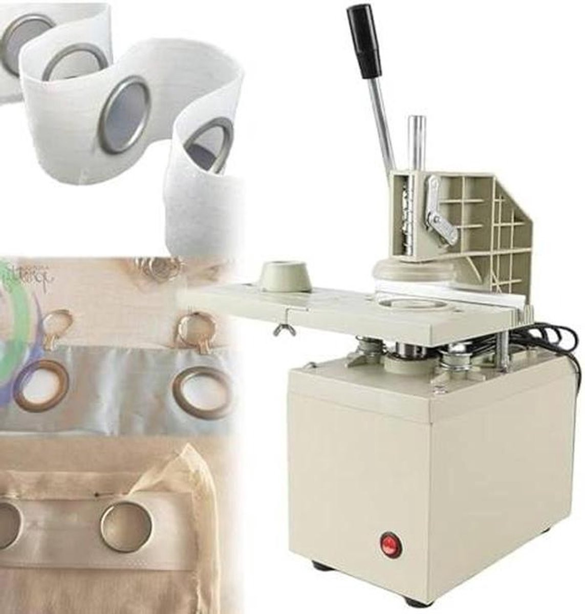 Elektrische Gordijn Ooglet Punch Machine - Gordijn Gatmaker Tool - 300W - Grijs