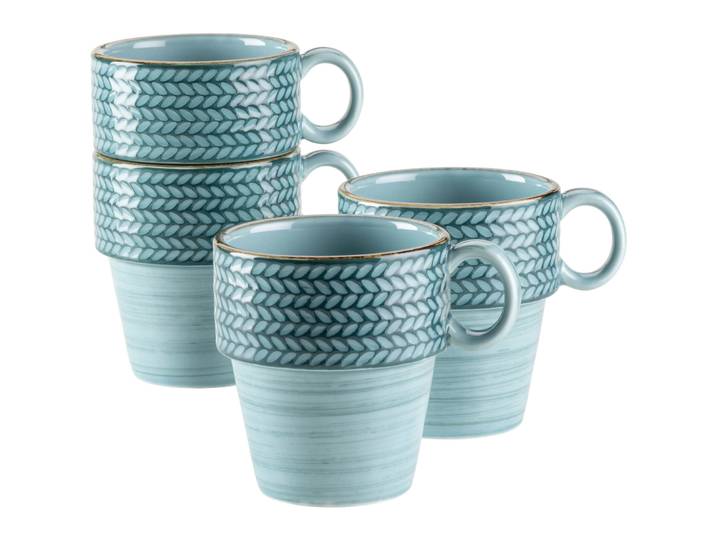 MÄSER Kaffeebecher-Set Prospero Blau Porzellan 4 Stk - Kaffeebecher-Set