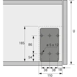Hettich, Möbelscharnier, Klappenhalter Lift Mini Kunststoff Federkraft 60 N