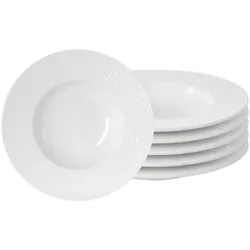Suppenteller Louna 23 cm x6 - Weiß Rund Porzellan Table Passion
