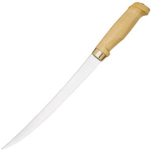 Marttiini Filetiermesser Classic, für Fleisch und Fisch, 23 cm Edelstahlklinge, flexibel, mit Birkenholzgriff