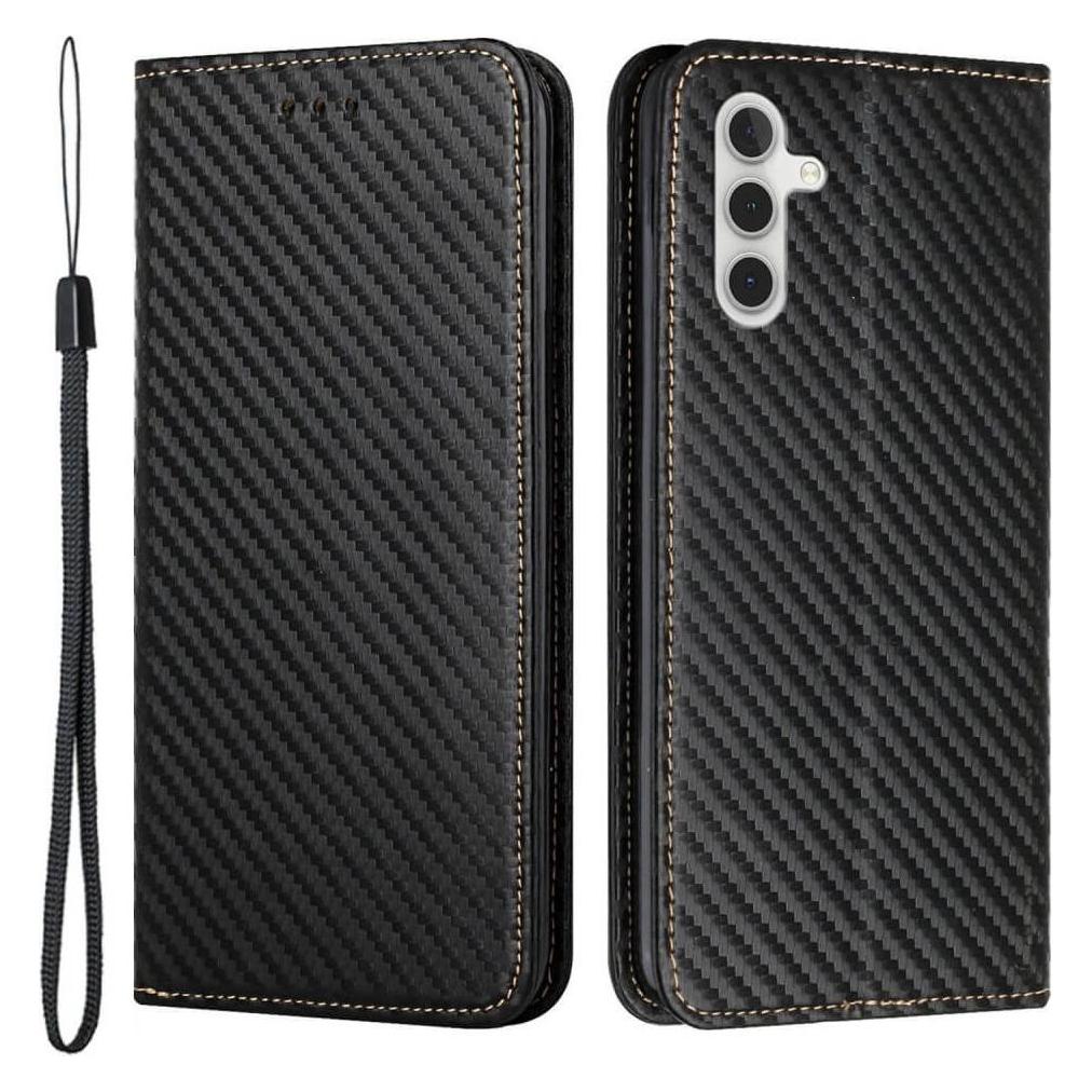 Cover-Discount Galaxy S23 FE - Carbon Look Flip Case schwarz (Samsung Galaxy S23 FE) (660149283A)