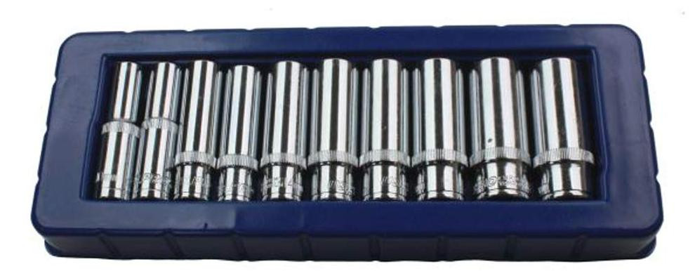Dripio 10-delige doppelringset 3/8 inch, 10-19 mm, blauw