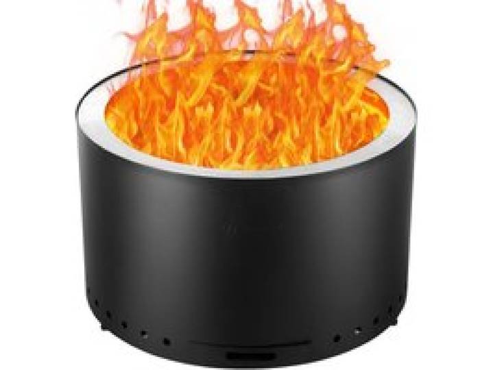 VEVOR Rauchfreier Feuerstellenofen, Lagerfeuer, H: 18 Zoll x Durchmesser: 28 Zoll, Holzkamine mit abnehmbarer Aschepfanne, tragbare Feuerstelle für den Außenbereich aus SUS430 Edelstahl, für Camping auf der Terrasse im Freien, Schwarz