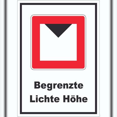 HB-Druck Begrenzte lichte Höhe über Wasserspiegel Aufkleber mit Symbol und Text A3 (297x420mm)
