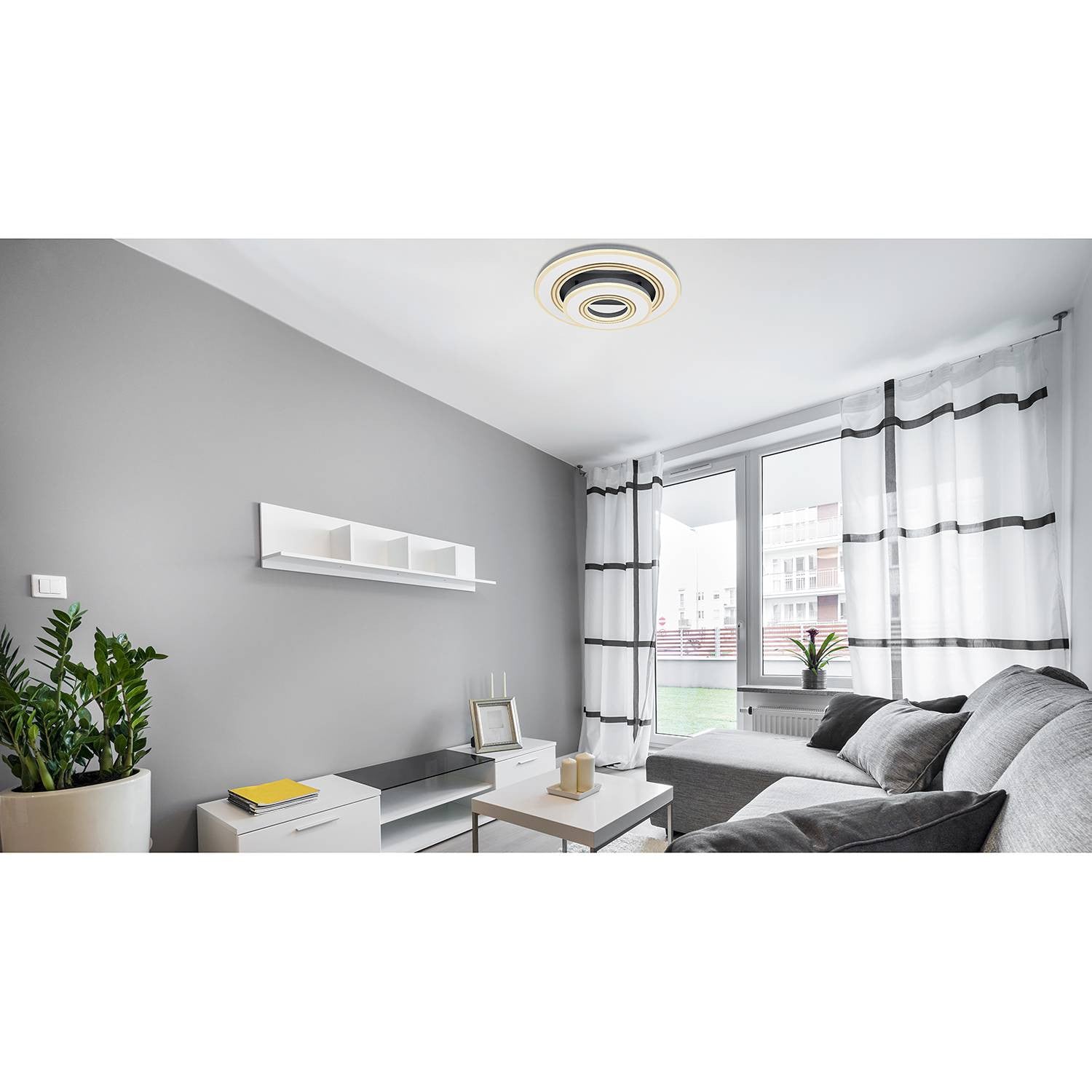 home24 LED-plafondlamp IV wit Ø 50 cm