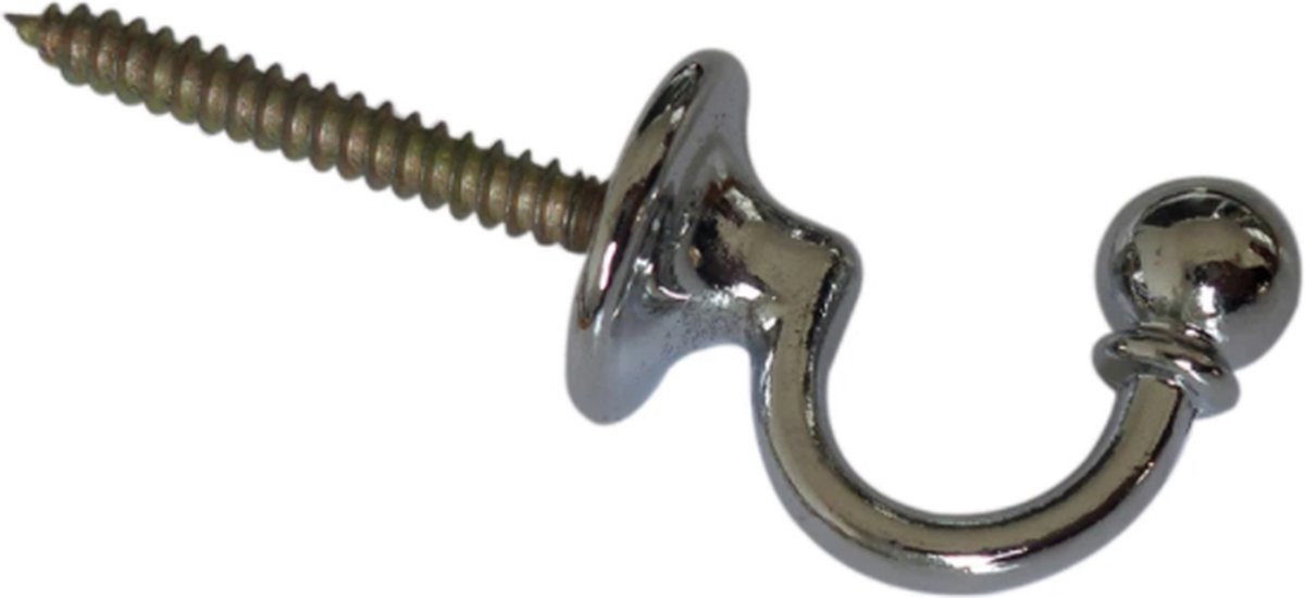 FSW-Products Gordijnhaak Chrome met Schroef