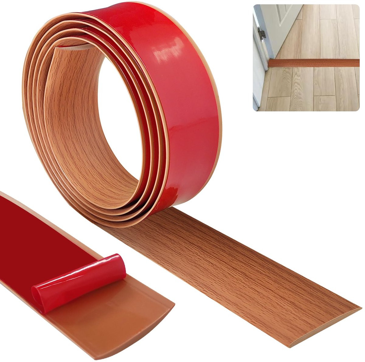 Zelfklevend Overgangsprofiel voor Vinylvloeren - Bruin PVC - Breedte: 4,0 cm