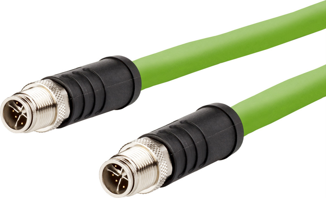 METZ CONNECT Verbindungsleitung M12 ST-M12 ST, 8-pol X-kodiert, gerade-gerade, Torsion, 2 m