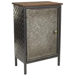 NACHTTISCH aus Metall und Holz, braun, 37x24x57cm