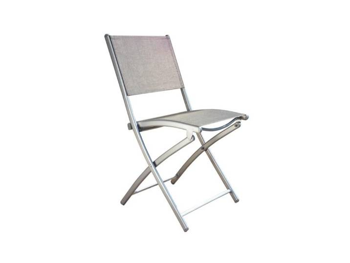 MOLVINA - Lot de 4 chaises salon de jardin gris clair
