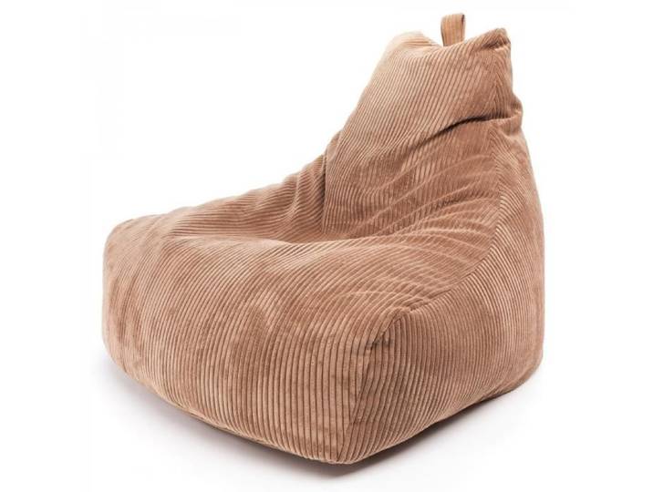 Pouf Poire Fauteuil KEIKO M Velours côtelé Beige
