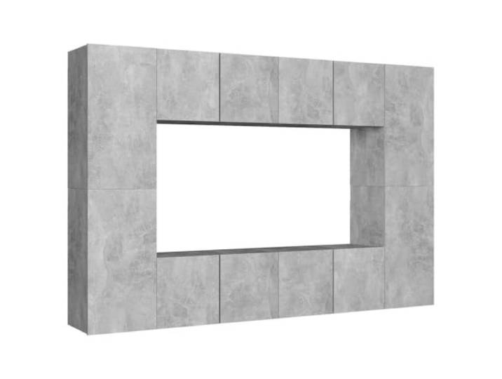 LMTYOENFG 8-TLG TV-Schrank-Set Wandmontage Betongrau Holzwerkstoff Flexibles 8-teiliges Lowboard zur Wandbefestigung schafft ordentlichen Stauraum im Wohnzimmer oder Schlafzimmer.