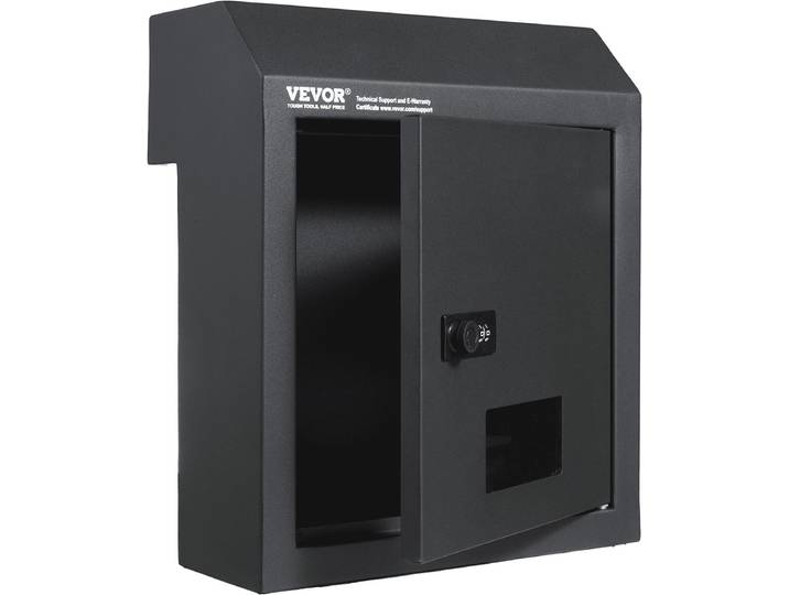 VEVOR inbouwbrievenbusdeur 305x155x360 mm donkergrijs codeslot