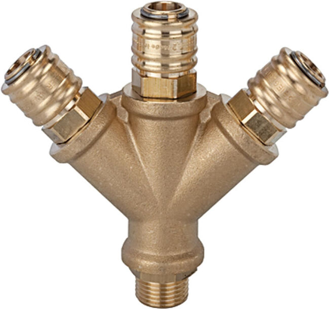 Riegler Distributeur avec 3 raccords rapides NW 7,2, G 1/2 AG (245.53)