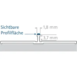 HSK Verbindungsprofil, flächenbündig, ca. 45 x 5,2 x 2550 mm, chromoptik, 930015-41 930015-41