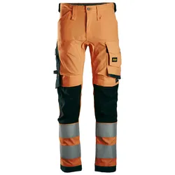 Snickers High-VIS-Stretchhose, Warnschutzklasse 2 52 signalorange-schwarz