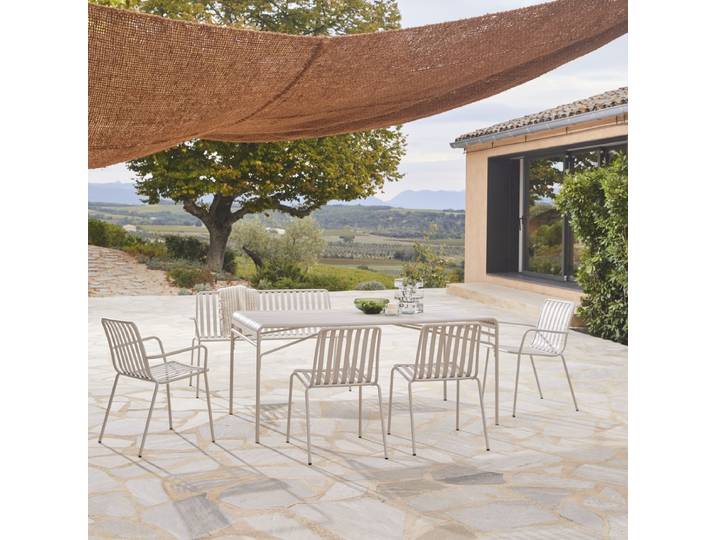 Gartenmöbel-Set Cream aus Metall, 6-Sitzer Gaby - Beige - Metal