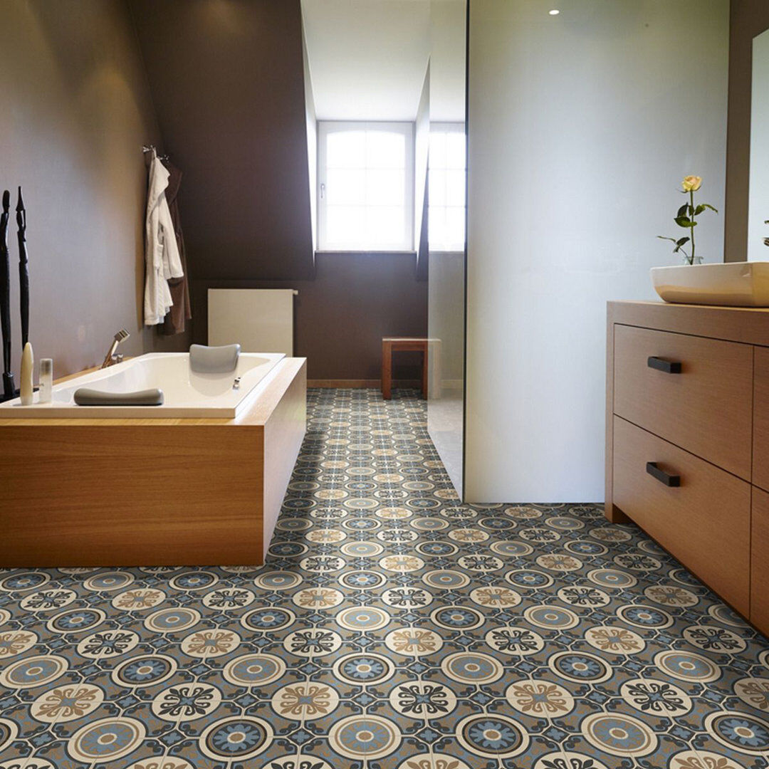 Lark Manor Grey Designer Effect Non Slip Vinyl Flooring 2.8mm Thick Waterproof Sheet Vinyl Flooring, 7 Years Warranty 200cm X 100cm Natural