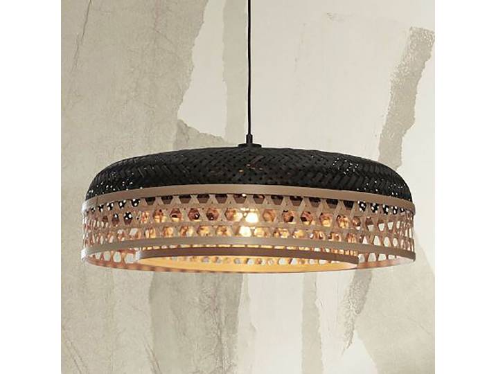 Pendelleuchte Ubud Ø 60cm Multicolor/Beige/Schwarz 1 Bambus E27