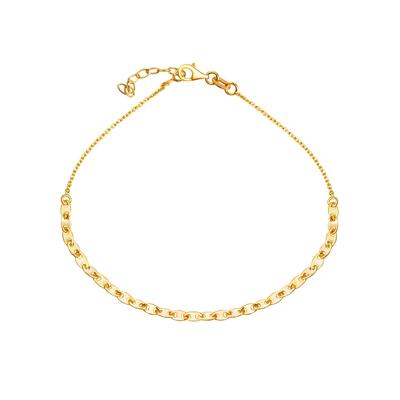 Fußkette VIVANCE "925/- Sterling Silber vergoldet", gelb, Fußketten, Damen, 23+2,5cm, Silber 925 (Sterlingsilber), glänzend