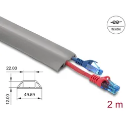 DELOCK Kabelkanal PVC flexibel 50 x 14 mm - Länge 2m grau